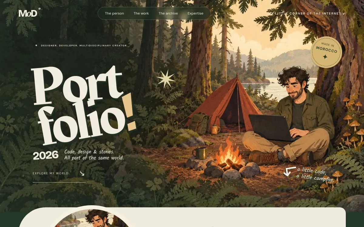 Aperçu du portfolio personnel MoD — Field Notes